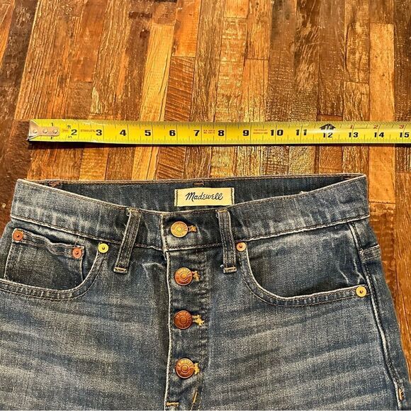 MADEWELL slim cut wide-leg jeans Olympia wash button front size 25 - Picture 4 of 8